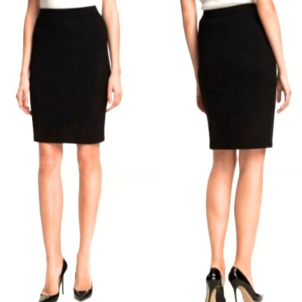St. John Collection Chocolate Brown Santana Knit Classic Pencil Skirt Sz 2 1928